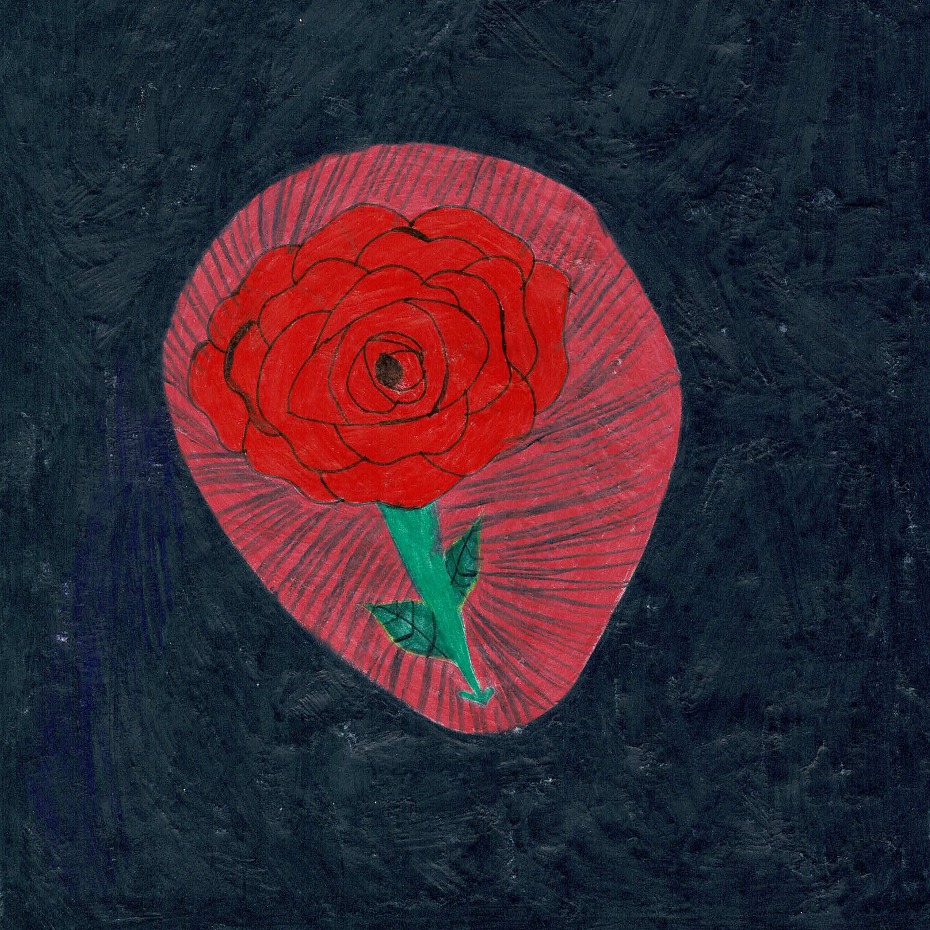 Gemalte Rose von Tansu Gül Atelier Augustinum 