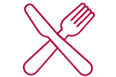 Piktogramm von Messer und Gabel