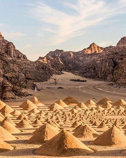 Landart in der Wüste von Saudi-Arabien