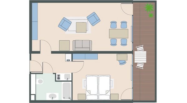 2-Zimmer-Wohnung mit 56 Quadratmetern 2-Zimmer-Wohnung mit 56 Quadratmetern