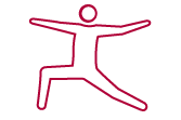 Piktogramm einer Person, die Sport macht