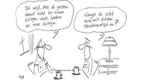 Augustinum Bad Soden Cartoon Cartoon zum Thema Gendern anlässlich der Lesung von Eilas Hauck und Dominik Bauer im Augustinum Bad Soden