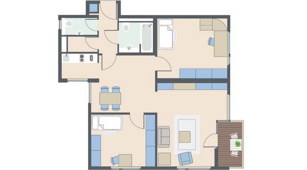 3-Zimmer-Wohnung mit 81 Quadratmetern 3-Zimmer-Wohnung mit 81 Quadratmetern