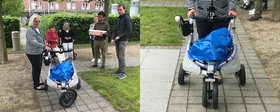 Eine Augustinum-Bewohnerin verwendet einen digitalen Blindenführhund