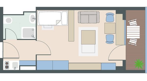1-Zimmer-Wohnung mit 30 Quadratmetern 1-Zimmer-Wohnung mit 30 Quadratmetern